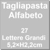Tagliapasta Alfabeto Lettere Grandi (5,2×H2,2cm) – Set 27 Taglia-Biscotti in Plastica Decora
