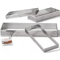 Sagoma Rettangolare in Acciaio Microforato Decora (8×19/10×29cm) – Anello per Crostate e Basi di Frolla (H2/3,5cm)