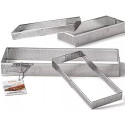 Sagoma Rettangolare in Acciaio Microforato Decora (8×19/10×29cm) – Anello per Crostate e Basi di Frolla (H2/3,5cm)