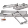 Sagoma Rettangolare in Acciaio Microforato Decora (8×19/10×29cm) – Anello per Crostate e Basi di Frolla (H2/3,5cm)