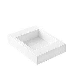 TOR100x100 h40/1 Silikomart: stampo Tortaflex Square, quadrato basso in silicone Bianco lato 10 cm altezza 4 cm volume 396 ml