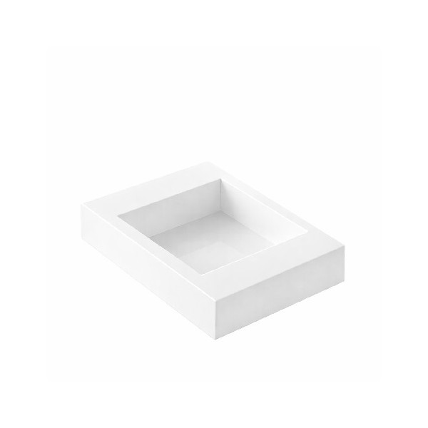 TOR100x100 h40/1 Silikomart: stampo Tortaflex Square, quadrato basso in silicone Bianco lato 10 cm altezza 4 cm volume 396 ml