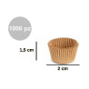 Pirottini Mini Bon Bon Avana Naturale in Carta Forno (Ø2×H1,5cm) – Per Cottura e Porta Confetti (1000 Pz)
