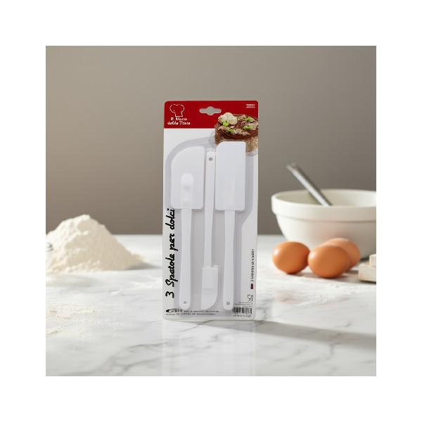 Set 3 Spatole in Plastica per Pasticceria – Marisa Rigide in Diverse Misure