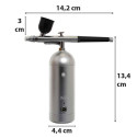 Aerografo Portatile per Colori Idrosolubili (5/20ml) Airbrush Decora – Compressore ad Aria Ricaricabile in Metallo