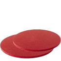 Sottotorta Rigido Tondo Rosso Decora (Ø25/35cm) – Base di Spessore 1,2cm