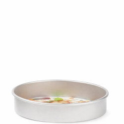 Teglia tonda liscia per torta americana in alluminio anodizzato alta 5 cm e diametro 10 cm da Decora