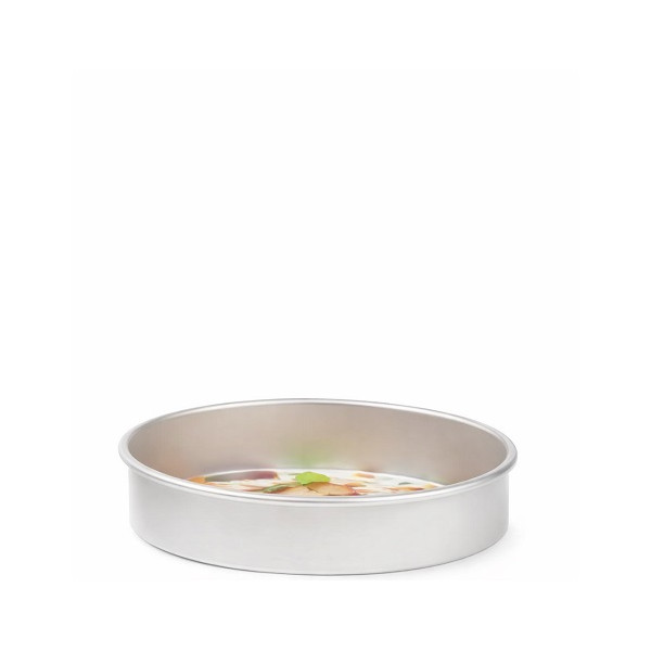 Teglia tonda liscia per torta americana in alluminio anodizzato alta 5 cm e diametro 10 cm da Decora