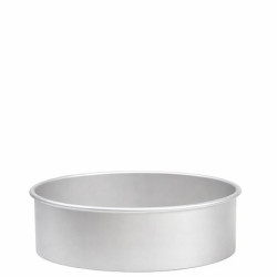 Teglia tonda liscia per torta americana in alluminio anodizzato alta 10 cm e larga 10 cm da Decora