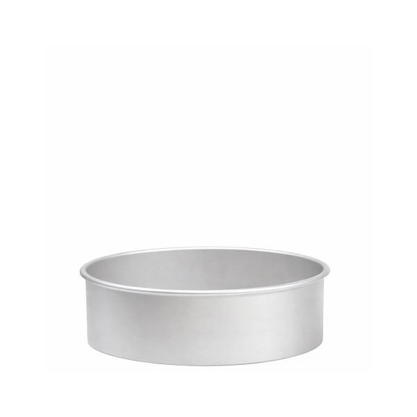 Teglia tonda liscia per torta americana in alluminio anodizzato alta 10 cm e larga 10 cm da Decora