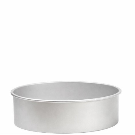 Teglia tonda liscia per torta americana in alluminio anodizzato alta 10 cm e larga 15 cm da Decora
