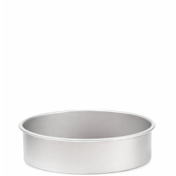 Teglia tonda liscia per torta americana in alluminio anodizzato ø10 x h 7,5 cm di Decora