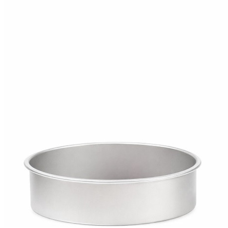 Teglia tonda liscia per torta americana in alluminio anodizzato ø10 x h 7,5 cm di Decora