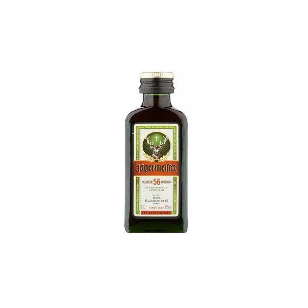 Amaro Jagermeister Mignon in bottiglia di vestro da 2 cl – Liquore d'erbe tedesco 35% Vol