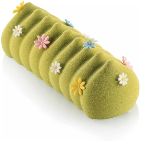 Meringa Silikomart (25×9×H7,5cm) – Stampo in Silicone per Tronchetto con Ciuffi Cremosi