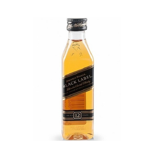 Johnnie Walker Black Label Mignon 5cl 40% – Whisky Scozzese, in PET, Invecchiato Almeno 12 Anni