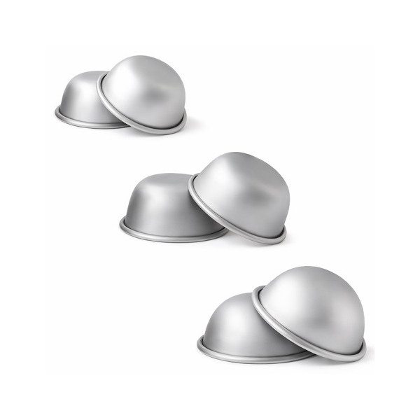 Stampi mezza sfera in alluminio anodizzato da Ø5 a Ø10 cm confezioni da 3 o 10 semisfere di Decora