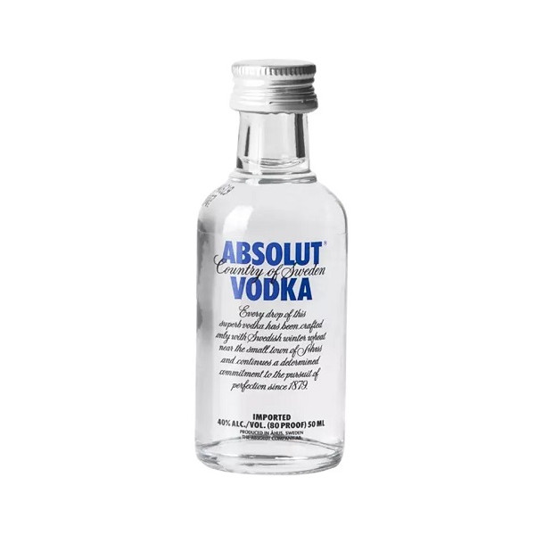 Vodka Absolut Mignon 5cl 40% –  Vodka Premium Svedese Classica in Vetro