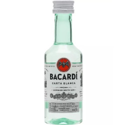 Rum Bacardi Carta Blanca Mignon 5cl 37,5% – Distillato Premium dei Caraibi