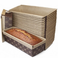 Set di 25 stampi plum-cake in carta forno di dimensioni 22,5×7×h6,5 cm per torte da 400 g