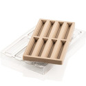 Kit Bar Tronco Silikomart Chocado – Stampo Tritan + Stampo Silicone | 8 Barrette 12×2,5×h1cm