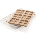 Kit Blocco T Chocado Silikomart – Stampo Tritan + Silicone per 6 Tavolette di Cioccolato Quadrate Ripiene 75×75×H16mm