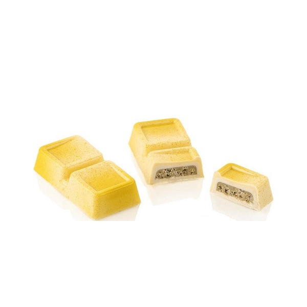 Kit Blocco B Chocado Silikomart – Stampo Tritan + Silicone per 10 Barrette di Cioccolato Ripiene