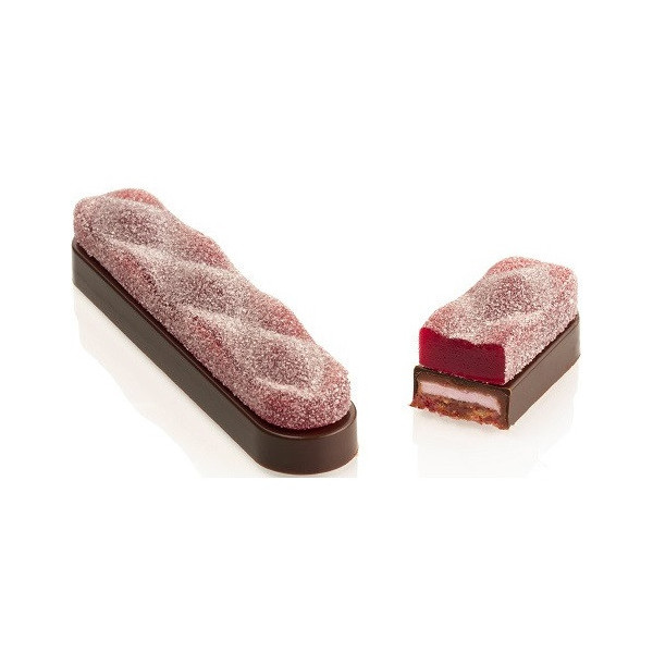 Kit Bar Sisma Chocado Silikomart: Stampo Tritan + Silicone per 8 Barrette Cioccolato Ripiene