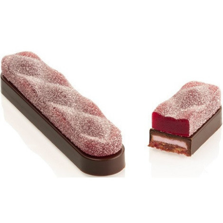 Kit Bar Sisma Chocado Silikomart: Stampo Tritan + Silicone per 8 Barrette Cioccolato Ripiene