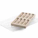 Kit Bar Vulcano Chocado Silikomart: Stampo Tritan + Silicone per 8 Barrette Cioccolato Ripiene