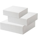 Scatola Bassa per Crostate e Torte Moderne (H6cm) – 24,5/26,5/28,5/30,5cm – Cartoncino Telato Bianco Decora