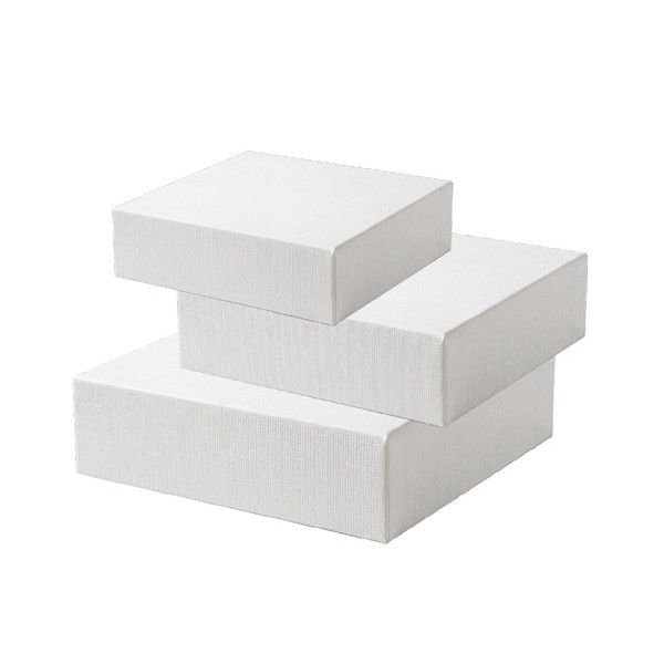 Scatola Bassa per Crostate e Torte Moderne (H6cm) – 24,5/26,5/28,5/30,5cm – Cartoncino Telato Bianco Decora