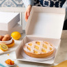 Scatola Bassa per Crostate e Torte Moderne (H6cm) – 24,5/26,5/28,5/30,5cm – Cartoncino Telato Bianco Decora