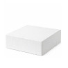 Scatola Bassa per Crostate e Torte Moderne – 24,5×24,5×h6cm – Cartoncino Telato Bianco Decora