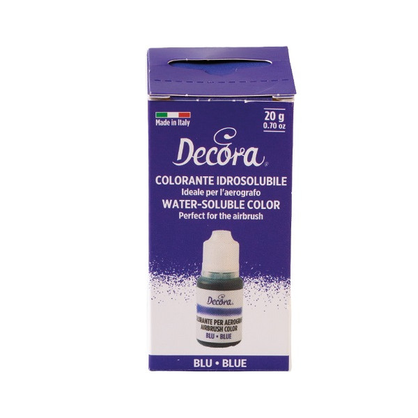 Colorante Idrosolubile Liquido Blu Decora (20g) – Ideale per l'Uso con Aerografo