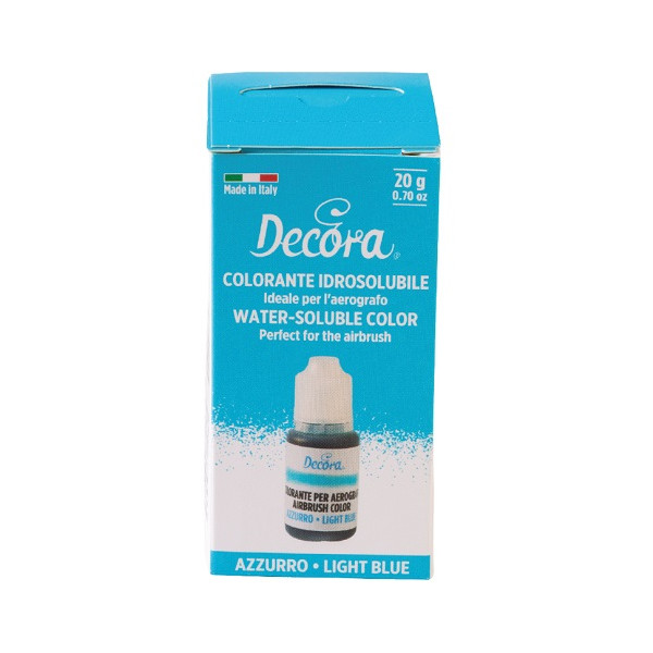 Colorante Idrosolubile Liquido Azzurro Decora (20g) – Ideale per l'Uso con Aerografo