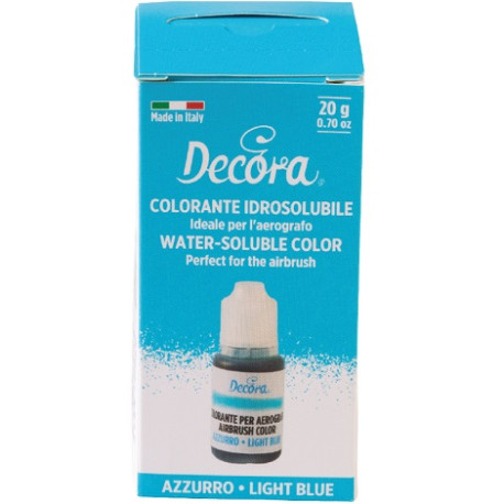 Colorante Idrosolubile Liquido Azzurro Decora (20g) – Ideale per l'Uso con Aerografo