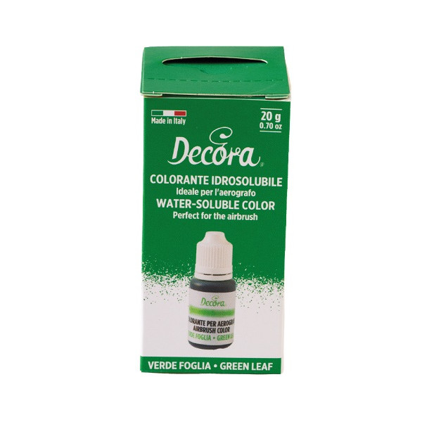 Colorante Idrosolubile Liquido Verde Foglia Decora (20g) – Ideale per l'Uso con Aerografo