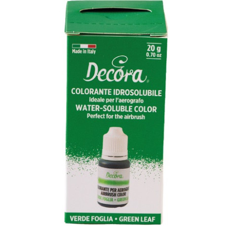Colorante Idrosolubile Liquido Verde Foglia Decora (20g) – Ideale per l'Uso con Aerografo