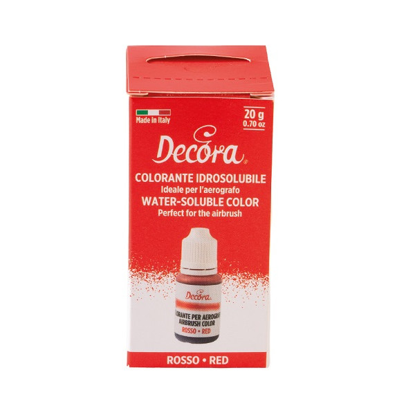 Colorante Idrosolubile Liquido Rosso Decora (20g) – Ideale per l'Uso con Aerografo