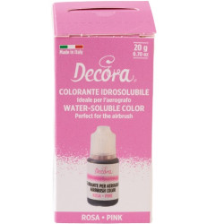 Colorante Idrosolubile Liquido Rosa Decora (20g) – Ideale per l'Uso con Aerografo