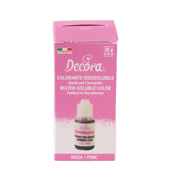Colorante Idrosolubile Liquido Rosa Decora (20g) – Ideale per l'Uso con Aerografo