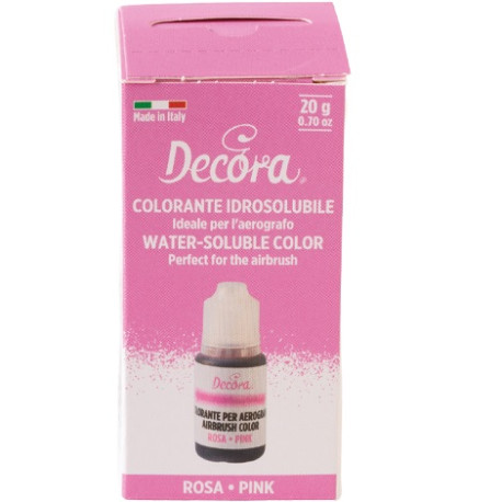 Colorante Idrosolubile Liquido Rosa Decora (20g) – Ideale per l'Uso con Aerografo