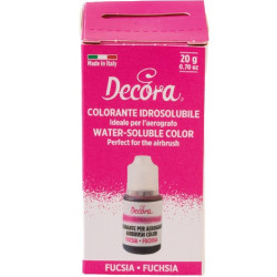Colorante Idrosolubile Liquido Fucsia Decora (20g) – Ideale per l'Uso con Aerografo