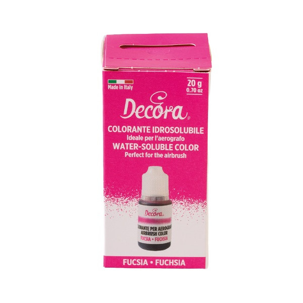 Colorante Idrosolubile Liquido Fucsia Decora (20g) – Ideale per l'Uso con Aerografo