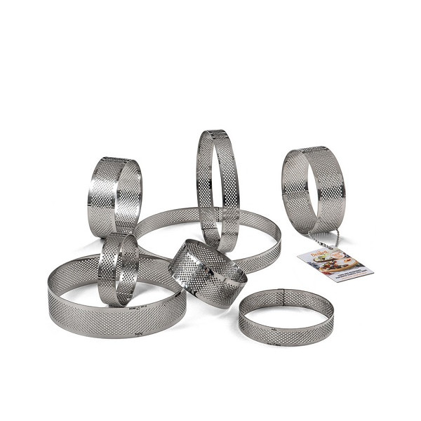 Sagoma Microforata Cerchio in Acciaio Inox Decora (Ø15/24cm) – Anello per Crostate Tonde (H2/3,5cm)