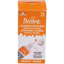 Colorante Alimentare Liposolubile Arancione Decora (15g) | Ideale per Cioccolato, Panna e Creme Grasse