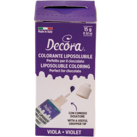 Colorante Alimentare Liposolubile Viola Decora (15g) | Ideale per Cioccolato, Panna e Creme Grasse