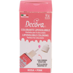 Colorante Alimentare Liposolubile Rosa Decora (15g) | Ideale per Cioccolato, Panna e Creme Grasse