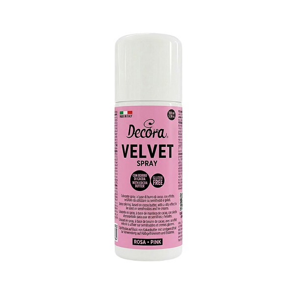 Velvet Spray Rosa 100ml Decora – Colorante Alimentare Effetto Velluto per Semifreddi e Gelati